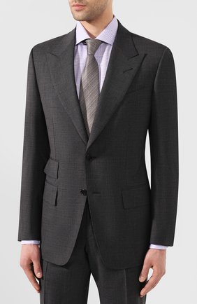 Мужской шерстяной костюм TOM FORD серого цвета по цене 284500 руб., арт. 711R16/21AL43 | Фото 2 Мужской шерстяной костюм TOM FORD серого цвета, арт. 711R16/21AL43 | Фото 2