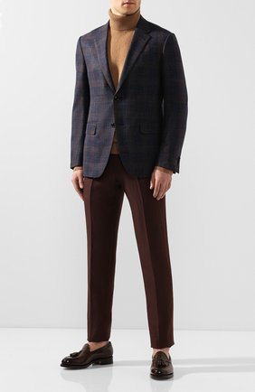 Мужской пиджак из смеси шерсти и шелка ERMENEGILDO ZEGNA темно-синего цвета по цене 183000 руб., арт. 749039/15M220 | Фото 2 Мужской пиджак из смеси шерсти и шелка ERMENEGILDO ZEGNA темно-синего цвета, арт. 749039/15M220 | Фото 2 (Рукава: Длинные; Длина (для топов): Стандартные; Материал внешний: Шерсть; Материал подклада: Купро; 1-2-бортные: Однобортные; Пиджаки М: Приталенный; Стили: Классический; Случай: Коктейльный)