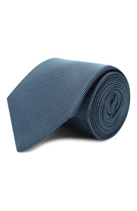Мужской шелковый галстук LUIGI BORRELLI голубого цвета, арт. LC80-B/TT9061 | Фото 1 (Материал: Текстиль, Шелк; Принт: Без принта)
