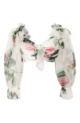 Женская шелковый топ DOLCE & GABBANA белого цвета по цене 83150 руб., арт. F74E5T/HS19T | Фото 1 Женская шелковый топ DOLCE & GABBANA белого цвета, арт. F74E5T/HS19T | Фото 1