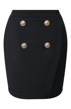 Женская юбка из смеси вискозы и шерсти BALMAIN темно-синего цвета по цене 79200 руб., арт. TF14046/V093 | Фото 1 Женская юбка из смеси вискозы и шерсти BALMAIN темно-синего цвета, арт. TF14046/V093 | Фото 1