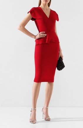 Женское шерстяное платье ROLAND MOURET красного цвета по цене 134000 руб., арт. PS20/S0392/F4044 | Фото 2 Женское шерстяное платье ROLAND MOURET красного цвета, арт. PS20/S0392/F4044 | Фото 2
