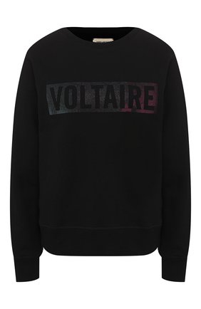 Женская хлопковый свитшот ZADIG&VOLTAIRE черного цвета по цене 15300 руб., арт. SJTQ7102F | Фото 1 Женская хлопковый свитшот ZADIG&VOLTAIRE черного цвета, арт. SJTQ7102F | Фото 1