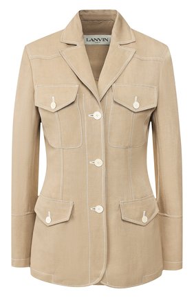 Женский жакет из смеси вискозы и льна LANVIN бежевого цвета по цене 156000 руб., арт. RW-JA703U-4347-P20 | Фото 1 Женский жакет из смеси вискозы и льна LANVIN бежевого цвета, арт. RW-JA703U-4347-P20 | Фото 1