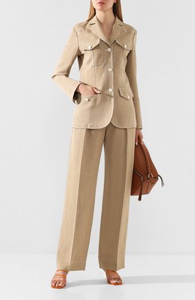 Женский жакет из смеси вискозы и льна LANVIN бежевого цвета по цене 156000 руб., арт. RW-JA703U-4347-P20 | Фото 2 Женский жакет из смеси вискозы и льна LANVIN бежевого цвета, арт. RW-JA703U-4347-P20 | Фото 2