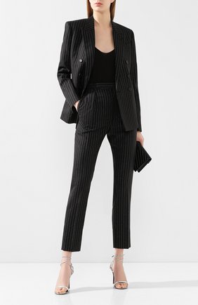 Женские шерстяные брюки SAINT LAURENT черного цвета по цене 78300 руб., арт. 611057/Y1A90 | Фото 2 Женские шерстяные брюки SAINT LAURENT черного цвета, арт. 611057/Y1A90 | Фото 2