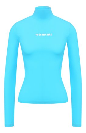 Женская водолазка VETEMENTS бирюзового цвета по цене 36700 руб., арт. SS20T0001 1350/W/TURQU0ISE | Фото 1 Женская водолазка VETEMENTS бирюзового цвета, арт. SS20T0001 1350/W/TURQU0ISE | Фото 1