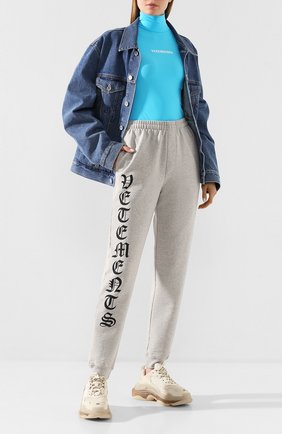 Женская водолазка VETEMENTS бирюзового цвета по цене 36700 руб., арт. SS20T0001 1350/W/TURQU0ISE | Фото 2 Женская водолазка VETEMENTS бирюзового цвета, арт. SS20T0001 1350/W/TURQU0ISE | Фото 2