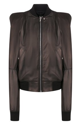 Женский кожаный бомбер RICK OWENS черного цвета по цене 129500 руб., арт. RP20S1728/LLP | Фото 1 Женский кожаный бомбер RICK OWENS черного цвета, арт. RP20S1728/LLP | Фото 1