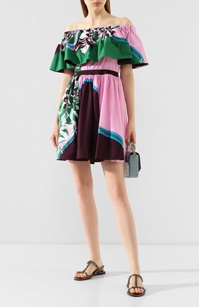 Женское хлопковое платье EMILIO PUCCI зеленого цвета по цене 99500 руб., арт. 0ERG45/0E862 | Фото 2 Женское хлопковое платье EMILIO PUCCI зеленого цвета, арт. 0ERG45/0E862 | Фото 2