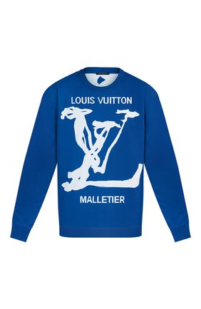 Мужской пуловер lv scribbles intarsia LOUIS VUITTON синего цвета по цене 85000 руб., арт. 1A7QUB | Фото 1 Мужской пуловер lv scribbles intarsia LOUIS VUITTON синего цвета, арт. 1A7QUB | Фото 1