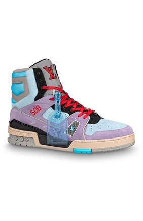 Мужские кожаные кроссовки lv trainer LOUIS VUITTON фиолетового цвета по цене 94000 руб., арт. 1A7R0L | Фото 1 Мужские кожаные кроссовки lv trainer LOUIS VUITTON фиолетового цвета, арт. 1A7R0L | Фото 1