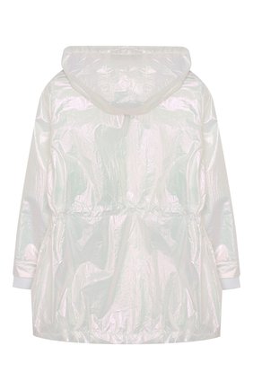 Детская ветровка с капюшоном DKNY белого цвета по цене 13950 руб., арт. D36619/111 SS20 | Фото 2 Детская ветровка с капюшоном DKNY белого цвета, арт. D36619/111 SS20 | Фото 2