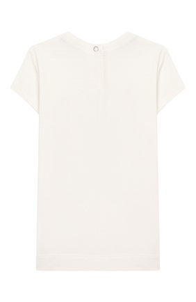 Детский хлопковая футболка MONNALISA белого цвета, арт. 395609SD | Фото 2 (Материал внешний: Хлопок; Рукава: Короткие; Ростовка одежда: 3 года | 98 см)