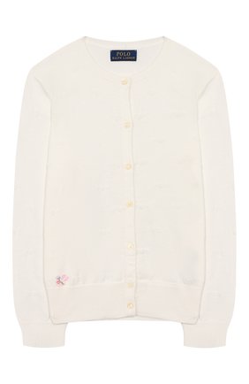 Детский хлопковый кардиган POLO RALPH LAUREN белого цвета по цене 7765 руб., арт. 311787221 | Фото 1 Детский хлопковый кардиган POLO RALPH LAUREN белого цвета, арт. 311787221 | Фото 1