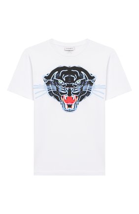 Детская хлопковая футболка MARCELO BURLON KIDS OF MILAN белого цвета по цене 8795 руб., арт. 20E/B/MB/1109/0010/8-14Y | Фото 1 Детская хлопковая футболка MARCELO BURLON KIDS OF MILAN белого цвета, арт. 20E/B/MB/1109/0010/8-14Y | Фото 1
