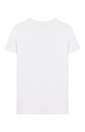 Детская хлопковая футболка BALMAIN белого цвета, арт. 6M8701/MX030/12-16 | Фото 2 (Принт: С принтом; Материал внешний: Хлопок; Рукава: Короткие; Девочки Кросс-КТ: футболка-одежда; Региональные ограничения белый список (Axapta Mercury): RU)