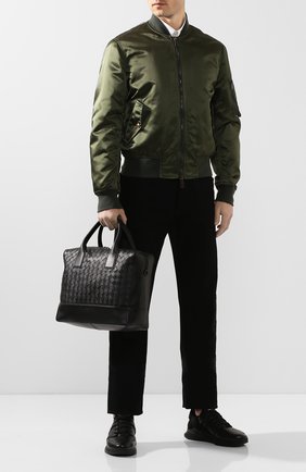 Мужской кожаный портфель BOTTEGA VENETA черного цвета по цене 225500 руб., арт. 609206/VCPQ1 | Фото 2 Мужской кожаный портфель BOTTEGA VENETA черного цвета, арт. 609206/VCPQ1 | Фото 2