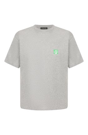 Мужская хлопковая футболка BALENCIAGA серого цвета по цене 36100 руб., арт. 594579/THV63 | Фото 1 Мужская хлопковая футболка BALENCIAGA серого цвета, арт. 594579/THV63 | Фото 1