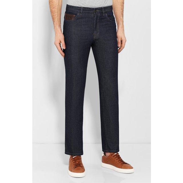 фото Джинсы с отделкой из кожи каймана brioni