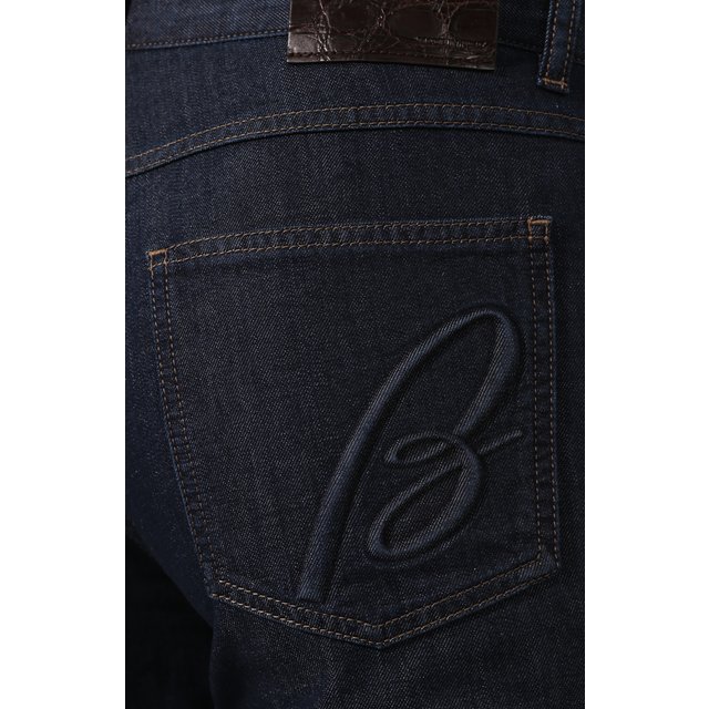 фото Джинсы с отделкой из кожи каймана brioni