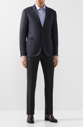 Мужская хлопковая рубашка KITON синего цвета по цене 49400 руб., арт. UMCNERH0721703 | Фото 2 Мужская хлопковая рубашка KITON синего цвета, арт. UMCNERH0721703 | Фото 2