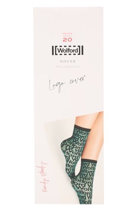 Женские капроновые носки logo cover WOLFORD черно-белого цвета по цене 2760 руб., арт. 48029 | Фото 1 Женские капроновые носки logo cover WOLFORD черно-белого цвета, арт. 48029 | Фото 1