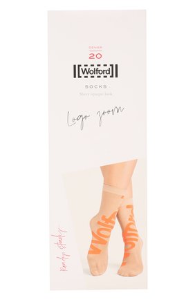 Женские капроновые носки logo zoom WOLFORD бежевого цвета по цене 2760 руб., арт. 48028 | Фото 1 Женские капроновые носки logo zoom WOLFORD бежевого цвета, арт. 48028 | Фото 1