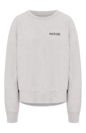 Женская хлопковый свитшот ZADIG&VOLTAIRE серого цвета по цене 14150 руб., арт. SJTS7102F | Фото 1 Женская хлопковый свитшот ZADIG&VOLTAIRE серого цвета, арт. SJTS7102F | Фото 1
