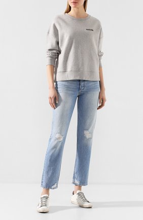 Женская хлопковый свитшот ZADIG&VOLTAIRE серого цвета по цене 14150 руб., арт. SJTS7102F | Фото 2 Женская хлопковый свитшот ZADIG&VOLTAIRE серого цвета, арт. SJTS7102F | Фото 2