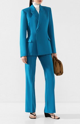 Женские брюки BALENCIAGA бирюзового цвета по цене 44350 руб., арт. 595066/TG010 | Фото 2 Женские брюки BALENCIAGA бирюзового цвета, арт. 595066/TG010 | Фото 2