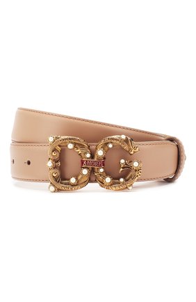 Женский кожаный ремень DOLCE & GABBANA бежевого цвета по цене 43550 руб., арт. BE1335/AK133 | Фото 1 Женский кожаный ремень DOLCE & GABBANA бежевого цвета, арт. BE1335/AK133 | Фото 1