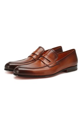 Мужские кожаные пенни-лоферы SANTONI коричневого цвета по цене 58350 руб., арт. MCAZ16569SA3ESCSC48 | Фото 1 Мужские кожаные пенни-лоферы SANTONI коричневого цвета, арт. MCAZ16569SA3ESCSC48 | Фото 1