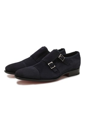 Мужские замшевые монки SANTONI темно-синего цвета по цене 65200 руб., арт. MCLG17168BB1FSAKU75 | Фото 1 Мужские замшевые монки SANTONI темно-синего цвета, арт. MCLG17168BB1FSAKU75 | Фото 1