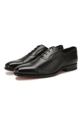 Мужские кожаные оксфорды SANTONI черного цвета по цене 63850 руб., арт. MCLG17169BB1FRKEN51 | Фото 1 Мужские кожаные оксфорды SANTONI черного цвета, арт. MCLG17169BB1FRKEN51 | Фото 1
