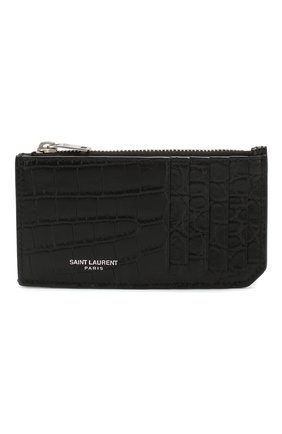 Мужской кожаный футляр для кредитных карт SAINT LAURENT черного цвета по цене 17850 руб., арт. 609362/DZE0E | Фото 1 Мужской кожаный футляр для кредитных карт SAINT LAURENT черного цвета, арт. 609362/DZE0E | Фото 1