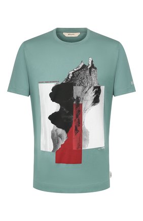 Мужская хлопковая футболка Z ZEGNA зеленого цвета по цене 10900 руб., арт. VU372/ZZ630X | Фото 1 Мужская хлопковая футболка Z ZEGNA зеленого цвета, арт. VU372/ZZ630X | Фото 1