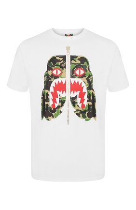 Мужская хлопковая футболка BAPE белого цвета по цене 8695 руб., арт. 1G30110016 | Фото 1 Мужская хлопковая футболка BAPE белого цвета, арт. 1G30110016 | Фото 1