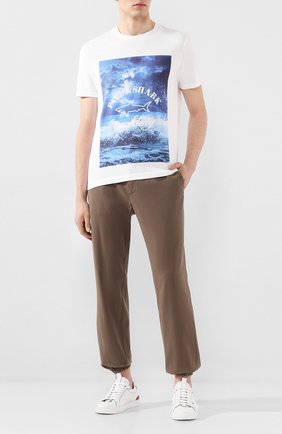 Мужская хлопковая футболка PAUL&SHARK белого цвета по цене 13650 руб., арт. E20P1092 | Фото 2 Мужская хлопковая футболка PAUL&SHARK белого цвета, арт. E20P1092 | Фото 2