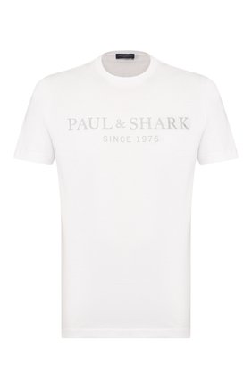 Мужская хлопковая футболка PAUL&SHARK белого цвета по цене 10350 руб., арт. E20P1058 | Фото 1 Мужская хлопковая футболка PAUL&SHARK белого цвета, арт. E20P1058 | Фото 1