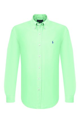 Мужская хлопковая рубашка POLO RALPH LAUREN светло-зеленого цвета по цене 9225 руб., арт. 710736557 | Фото 1 Мужская хлопковая рубашка POLO RALPH LAUREN светло-зеленого цвета, арт. 710736557 | Фото 1