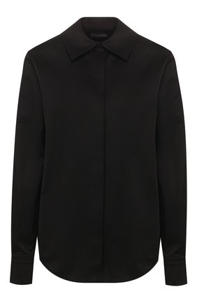 Женская рубашка из смеси хлопка и вискозы TOM FORD черного цвета по цене 111500 руб., арт. CA3142-FAX615 | Фото 1 Женская рубашка из смеси хлопка и вискозы TOM FORD черного цвета, арт. CA3142-FAX615 | Фото 1