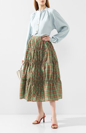 Женская рубашка REJINA PYO голубого цвета по цене 39200 руб., арт. C249/LINEN BLEND | Фото 2 Женская рубашка REJINA PYO голубого цвета, арт. C249/LINEN BLEND | Фото 2