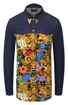Женская джинсовая блузка VERSACE JEANS COUTURE разноцветного цвета по цене 31700 руб., арт. B0HVA615-VDP215/S0650 | Фото 1 Женская джинсовая блузка VERSACE JEANS COUTURE разноцветного цвета, арт. B0HVA615-VDP215/S0650 | Фото 1