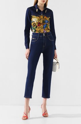 Женская джинсовая блузка VERSACE JEANS COUTURE разноцветного цвета по цене 31700 руб., арт. B0HVA615-VDP215/S0650 | Фото 2 Женская джинсовая блузка VERSACE JEANS COUTURE разноцветного цвета, арт. B0HVA615-VDP215/S0650 | Фото 2