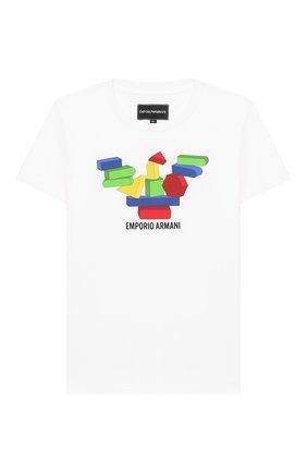 Детская хлопковая футболка EMPORIO ARMANI белого цвета по цене 4645 руб., арт. 3H4T10/4J09Z | Фото 1 Детская хлопковая футболка EMPORIO ARMANI белого цвета, арт. 3H4T10/4J09Z | Фото 1