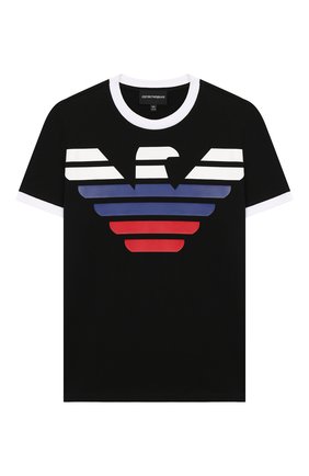 Детская хлопковая футболка EMPORIO ARMANI черного цвета по цене 5995 руб., арт. 3H4T9H/1J91Z | Фото 1 Детская хлопковая футболка EMPORIO ARMANI черного цвета, арт. 3H4T9H/1J91Z | Фото 1