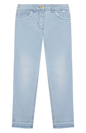 Детские джинсы IL GUFO голубого цвета, арт. P20PL296J0030/5A-8A | Фото 1 (Материал внешний: Хлопок; Кросс-КТ: джинсы; Ростовка одежда: 4 года | 104 см, 5 лет | 110 см, 7 лет | 122 см)
