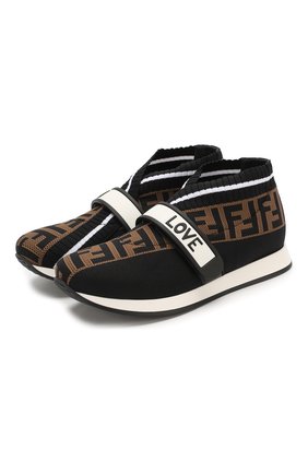 Детские текстильные кроссовки FENDI черного цвета по цене 24700 руб., арт. JMR320/AAE1/27-31 | Фото 1 Детские текстильные кроссовки FENDI черного цвета, арт. JMR320/AAE1/27-31 | Фото 1