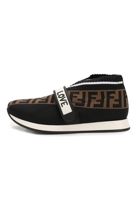 Детские текстильные кроссовки FENDI черного цвета по цене 24700 руб., арт. JMR320/AAE1/27-31 | Фото 2 Детские текстильные кроссовки FENDI черного цвета, арт. JMR320/AAE1/27-31 | Фото 2